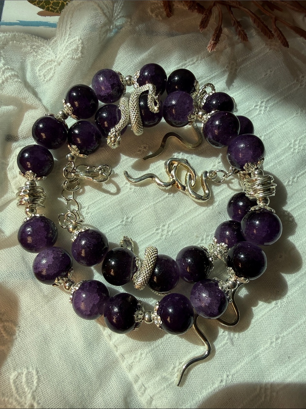 Snake purple bracelet